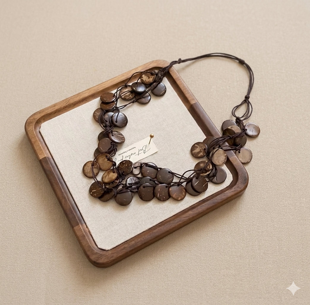 Coconut Shell Cascade Necklace