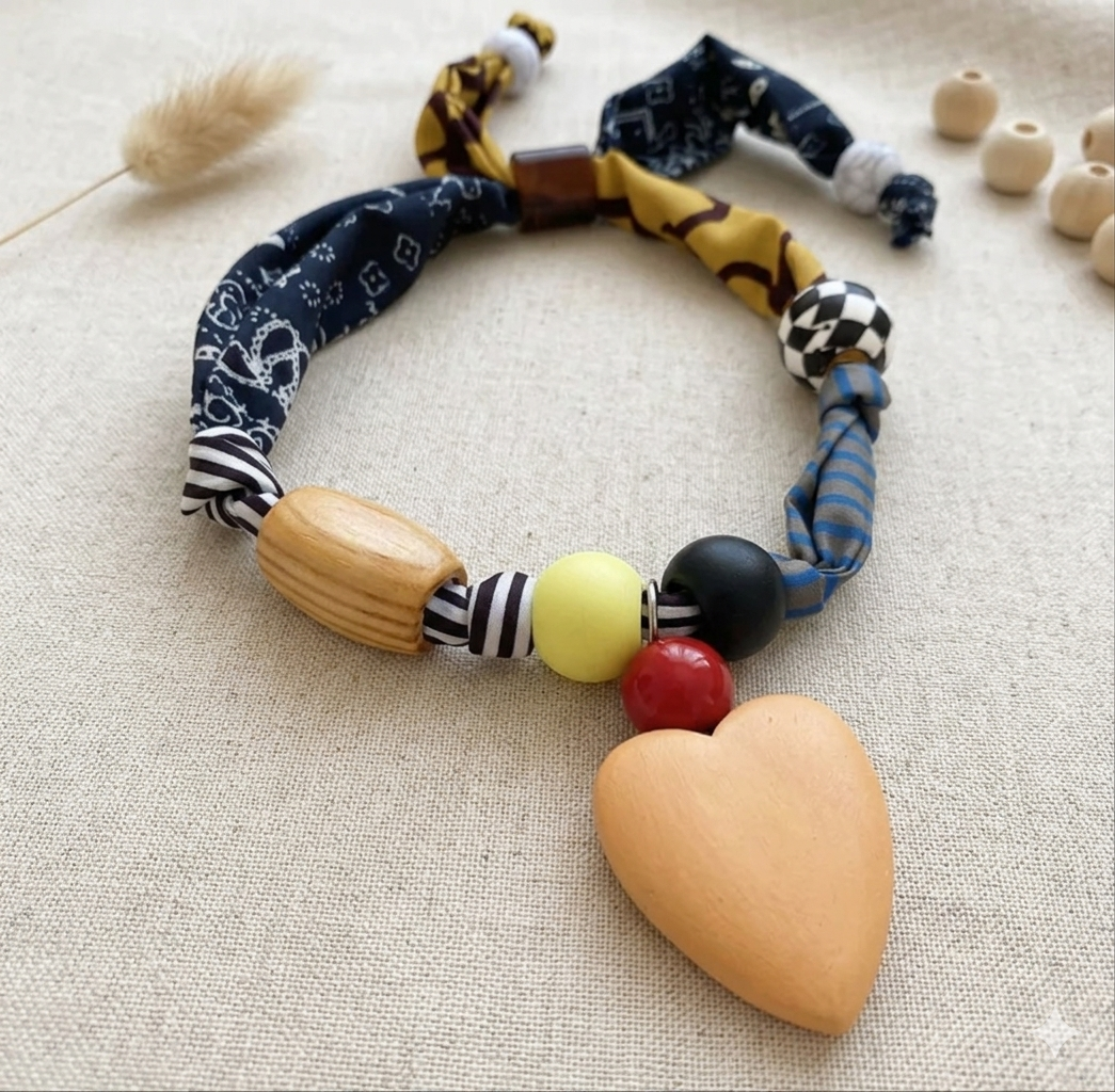 Boho Heart Pendant Scarf Necklace