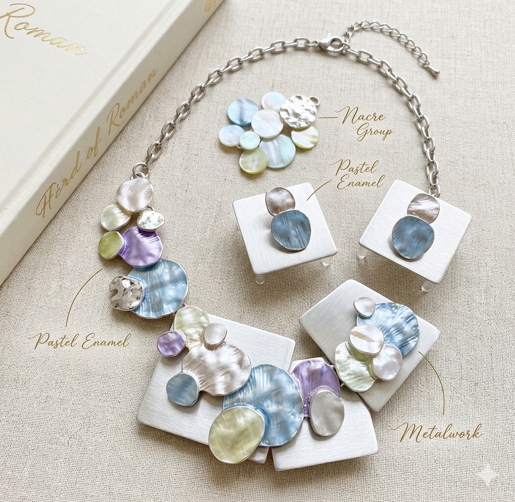 Aura of Pearl Statement Necklace & Earring Set