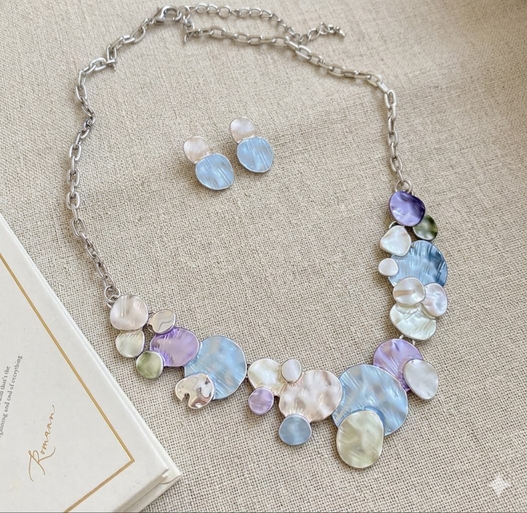 Aura of Pearl Statement Necklace & Earring Set