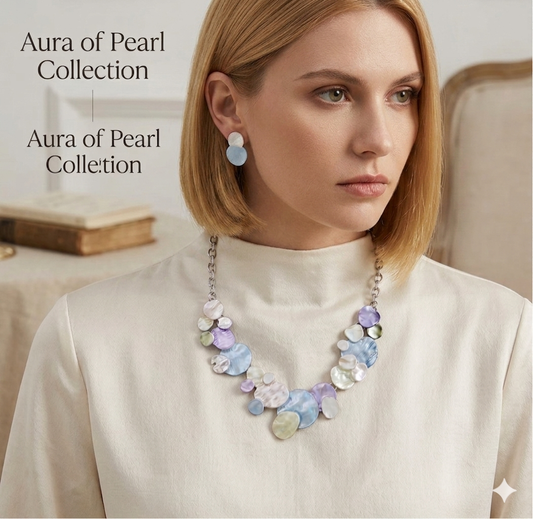Aura of Pearl Statement Necklace & Earring Set