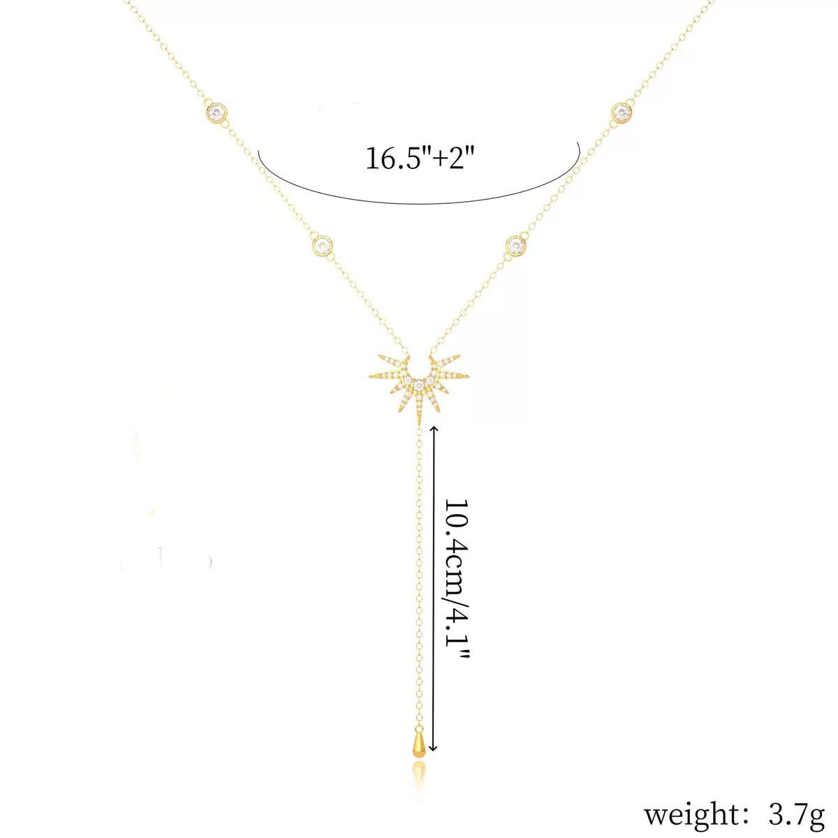 Celestial Starburst Lariat Necklace