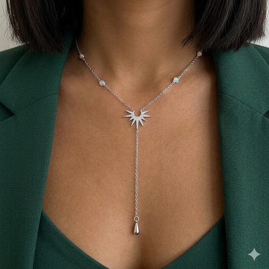 Celestial Starburst Lariat Necklace