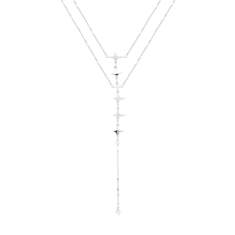 Seven Star Celestial Star Lariat Layered Necklace