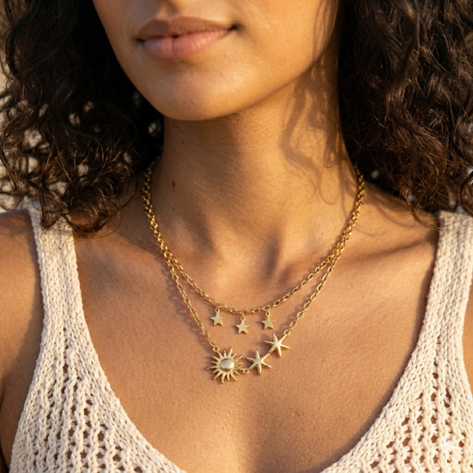 Soluna Sun & Star Layered Gold Necklace