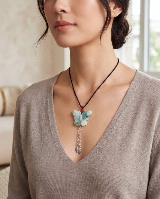 Jade Butterfly String Necklace