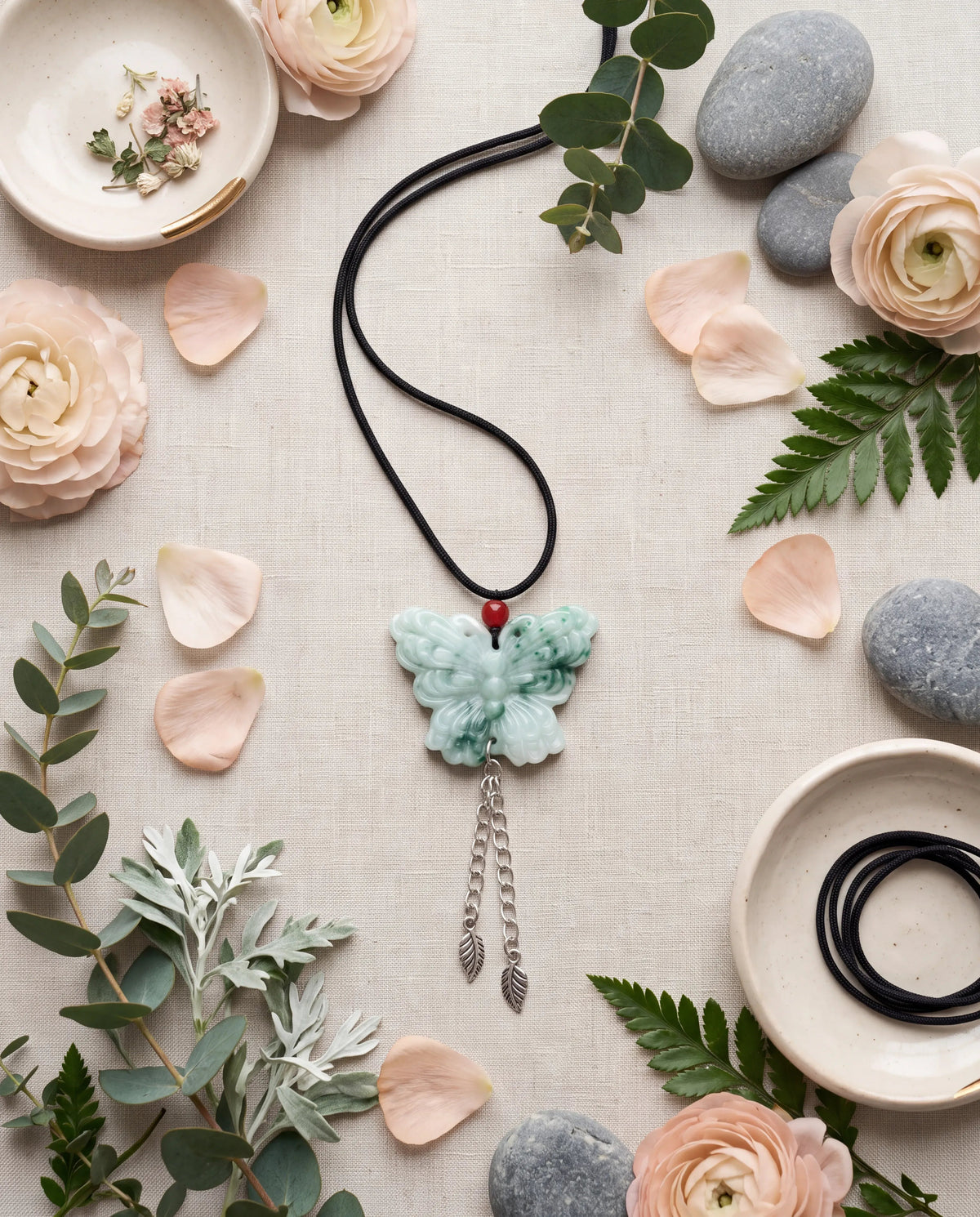 Jade Butterfly String Necklace