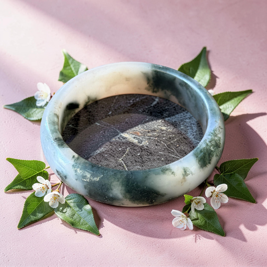 Green Moss Agate Bangle Bracelet | Natural Gemstone | Sizes 58–62mm