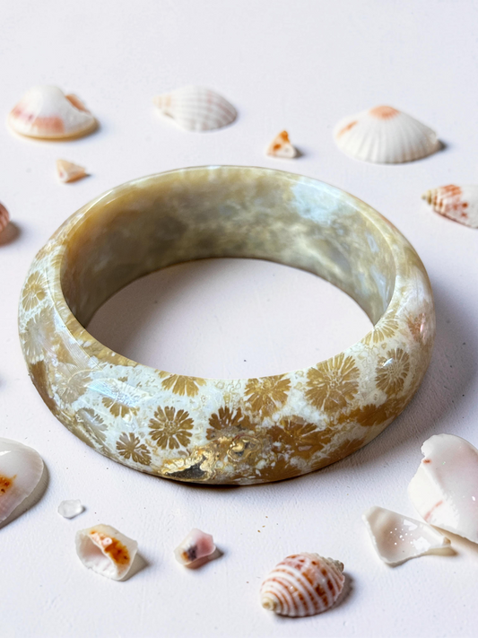 Coral Ocean Jade Gemstone Bangle