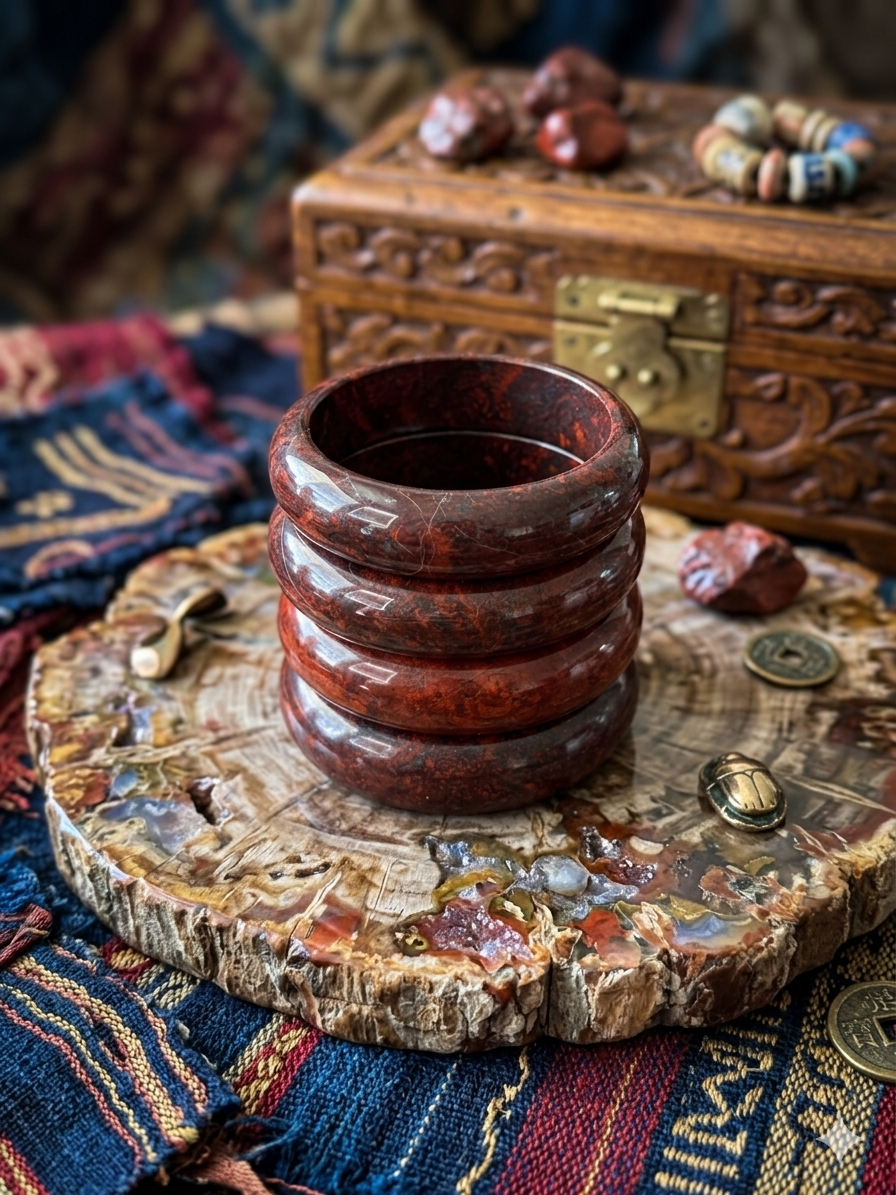 Deep Red Jasper Bangle