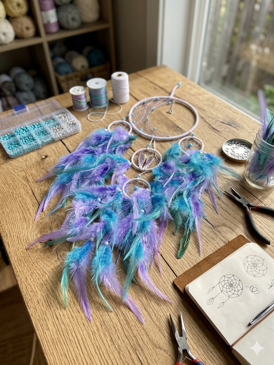 Purple and Blue Dream Catcher