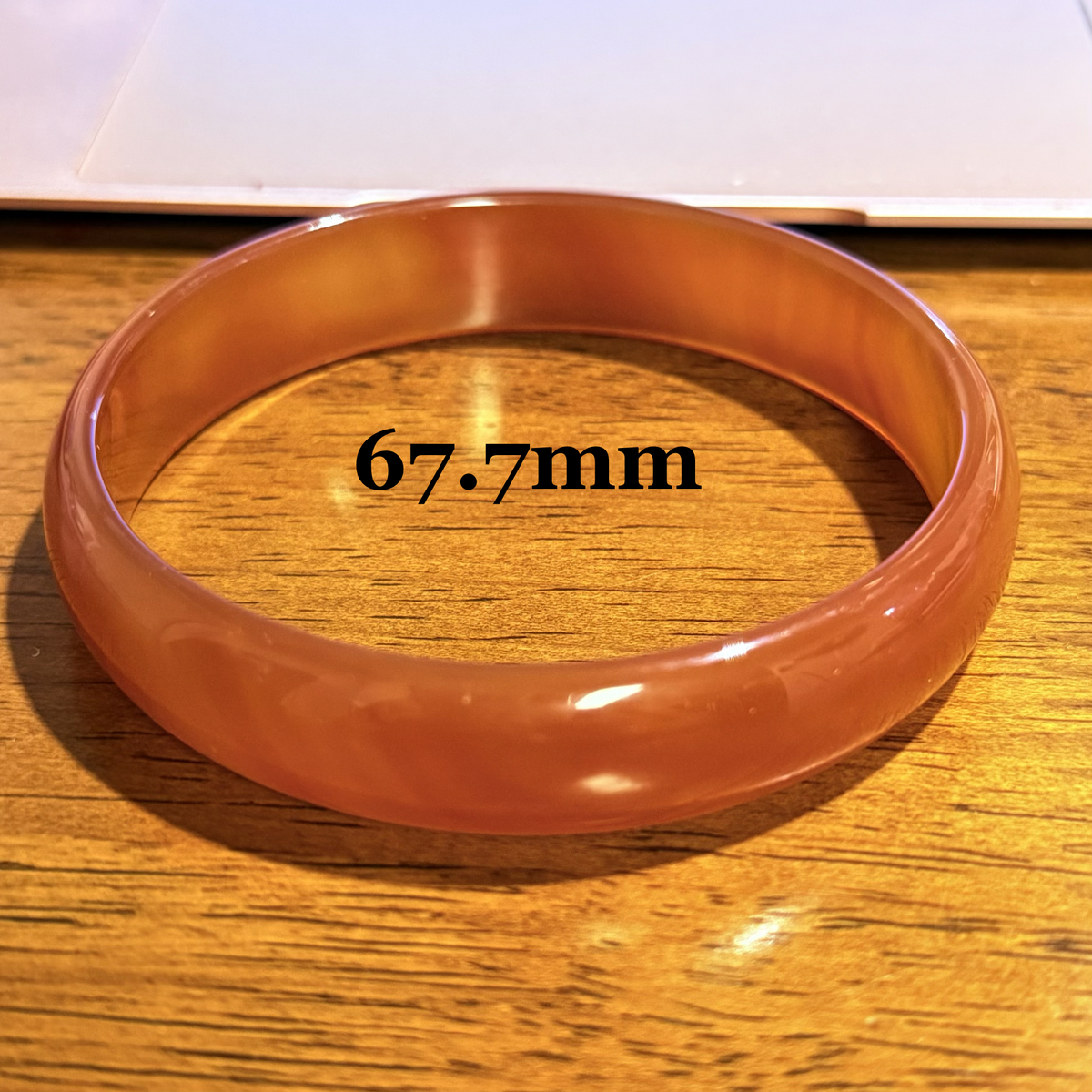 Carnelian Bangle Bracelet - Energy, Confidence S-XL wrist