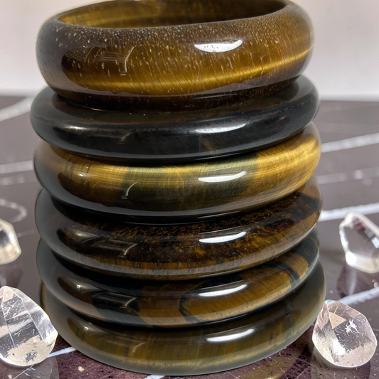 Natural Golden Tiger's Eye Bangle Bracelet