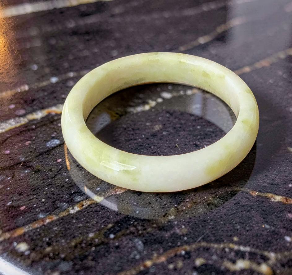 Cauliflower Jade Bangle Bracelet, Nephrite Jade