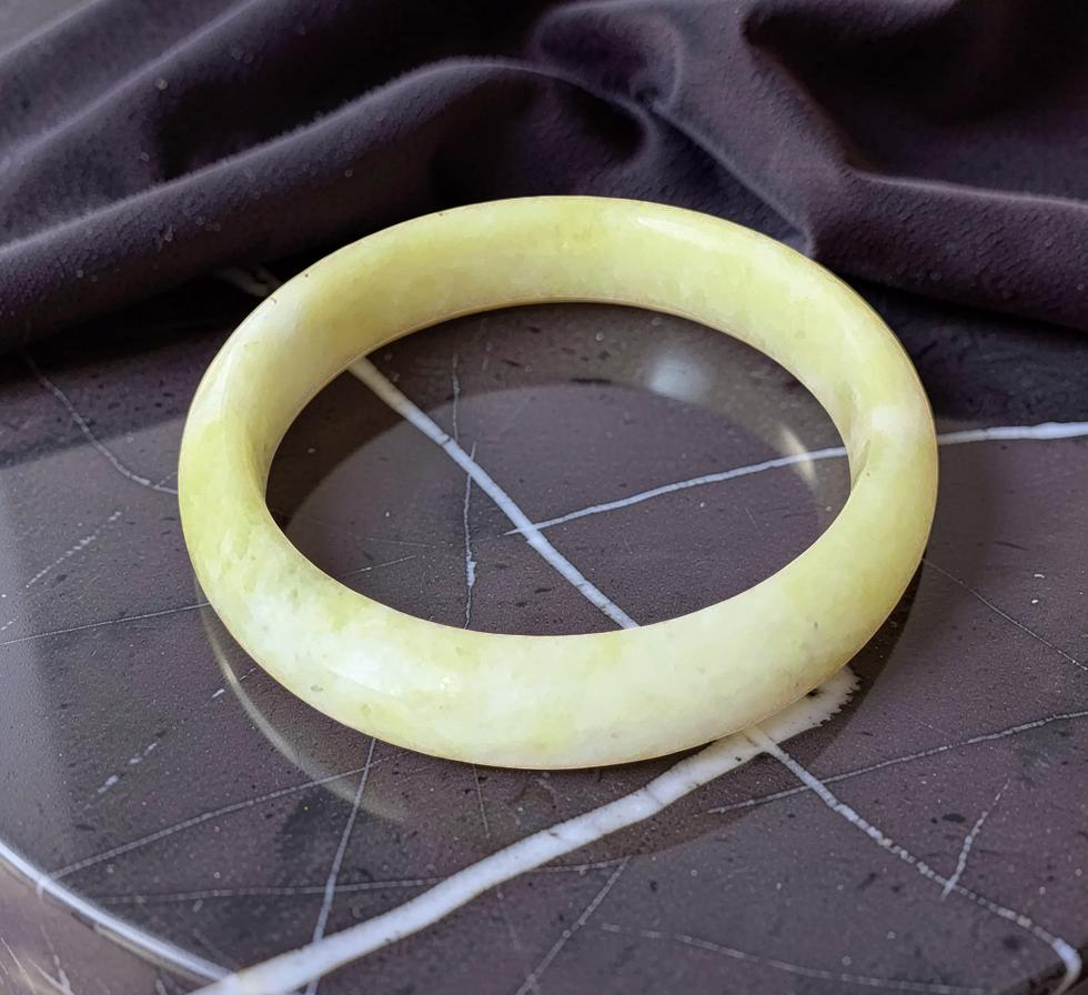 Cauliflower Jade Bangle Bracelet, Nephrite Jade