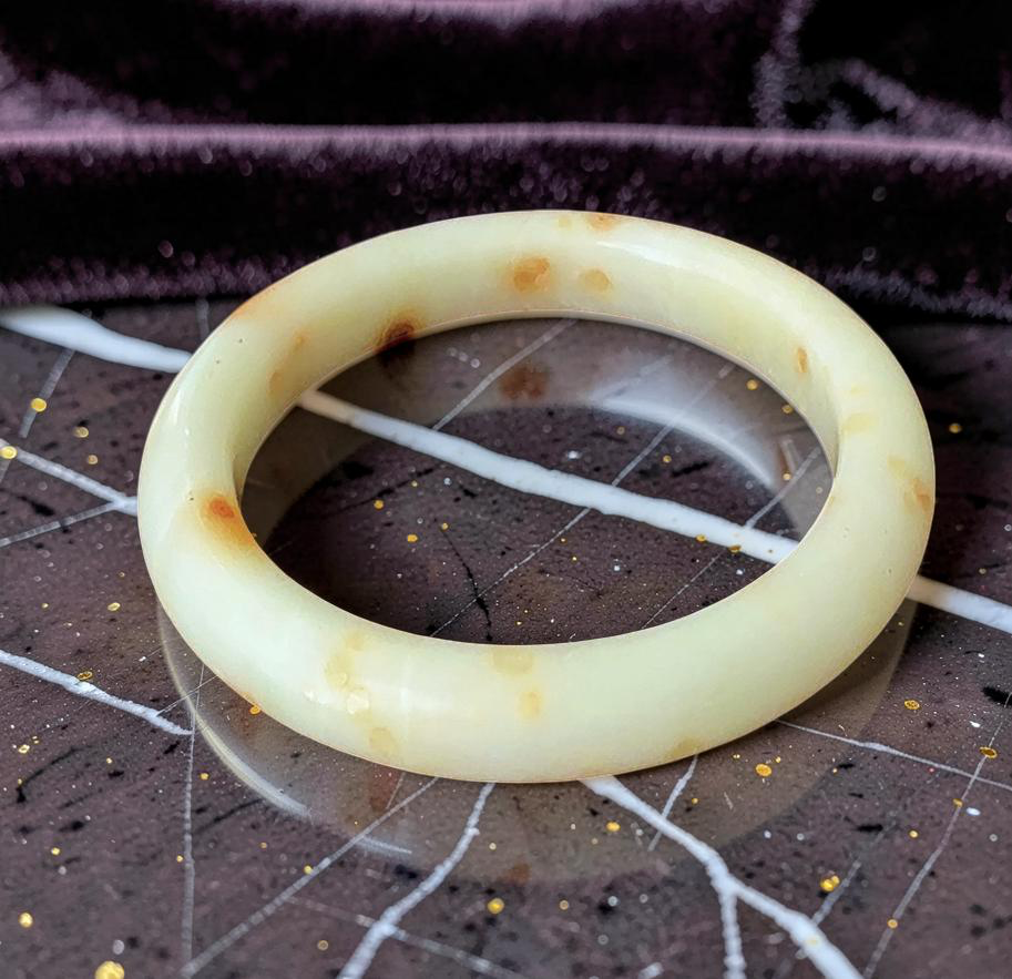 Cauliflower Jade Bangle Bracelet, Nephrite Jade