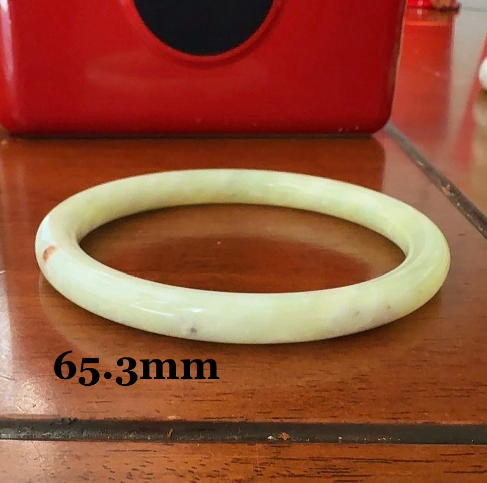 Cauliflower Jade Bangle Bracelet, Nephrite Jade
