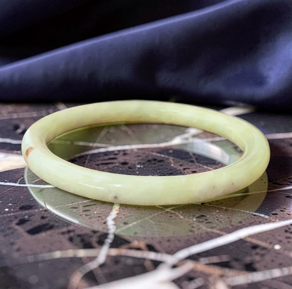 Cauliflower Jade Bangle Bracelet, Nephrite Jade