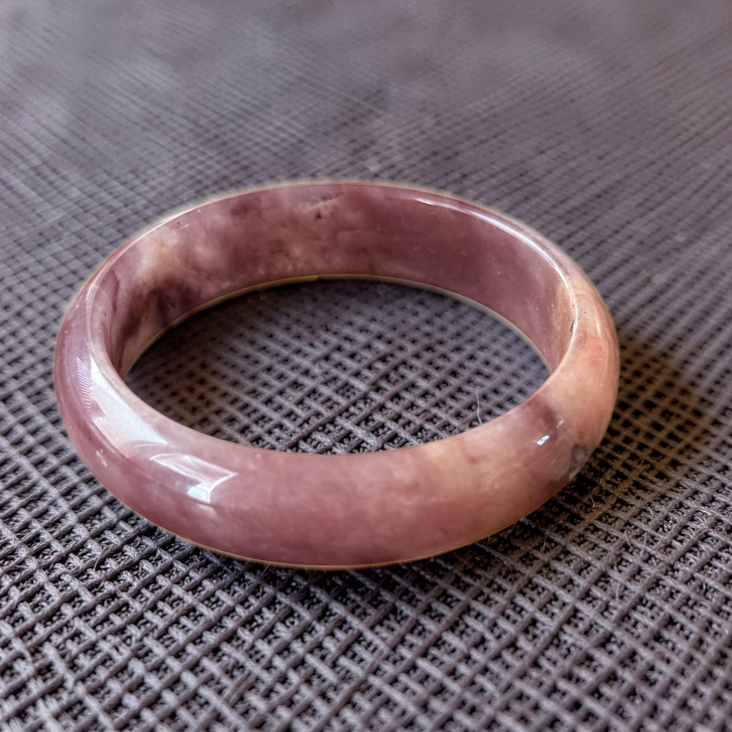 Natural Pink Plum Jade Bangle · Solid Crystal Bracelet · Healing Gemstone Bangle · Plus Size Jewelry · Unique Gift for Her