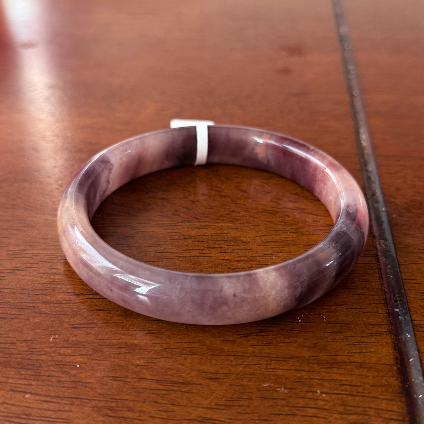 Natural Pink Plum Jade Bangle · Solid Crystal Bracelet · Healing Gemstone Bangle · Plus Size Jewelry · Unique Gift for Her