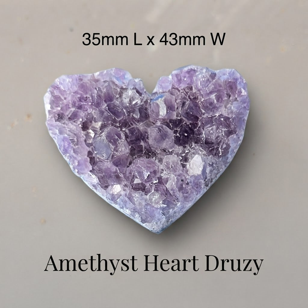 Amethyst Druzy Heart Cluster