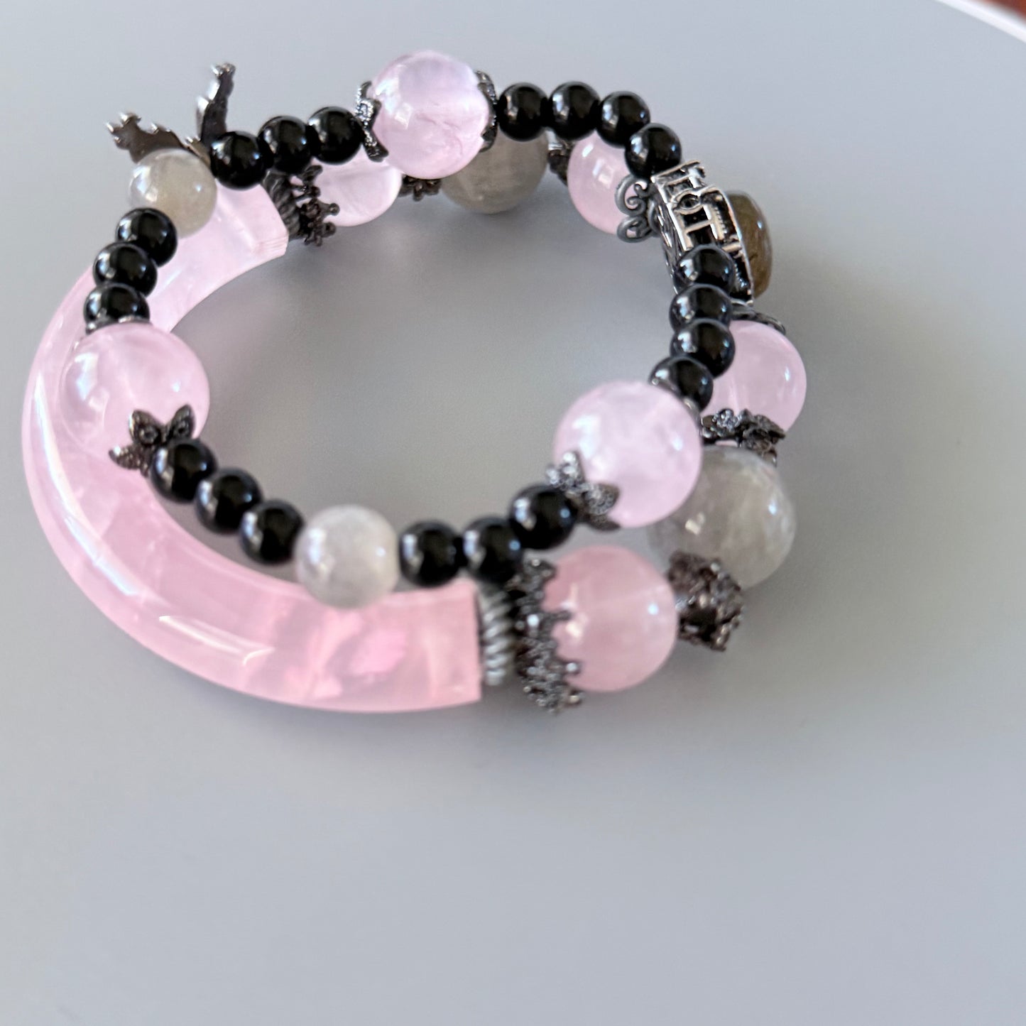 Rose Quartz & Labradorite Double-Strand Bracelet