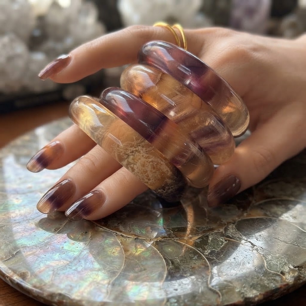 Old Mine Layered Fluorite Bangles