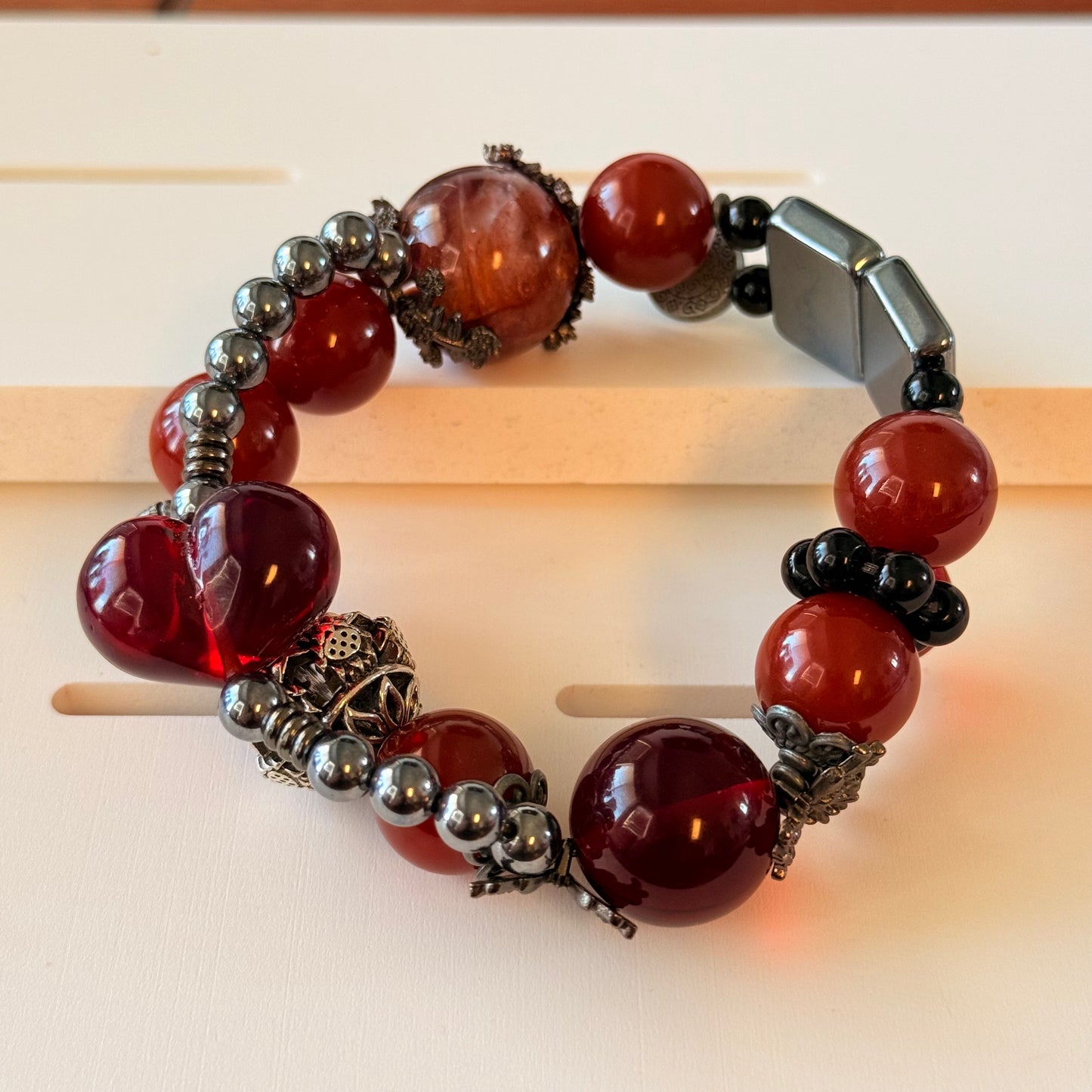 Ember Glow Fire Quartz & Carnelian Bracelet