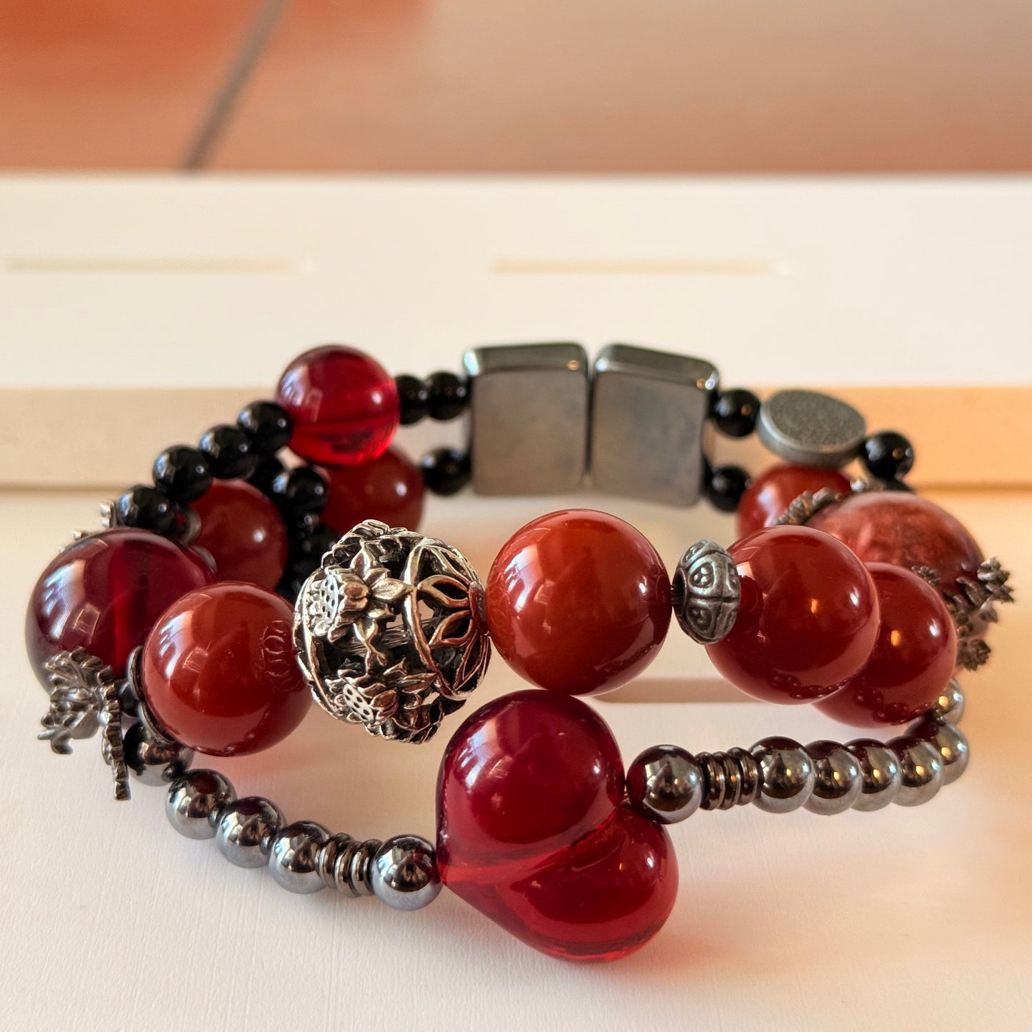 Ember Glow Fire Quartz & Carnelian Bracelet