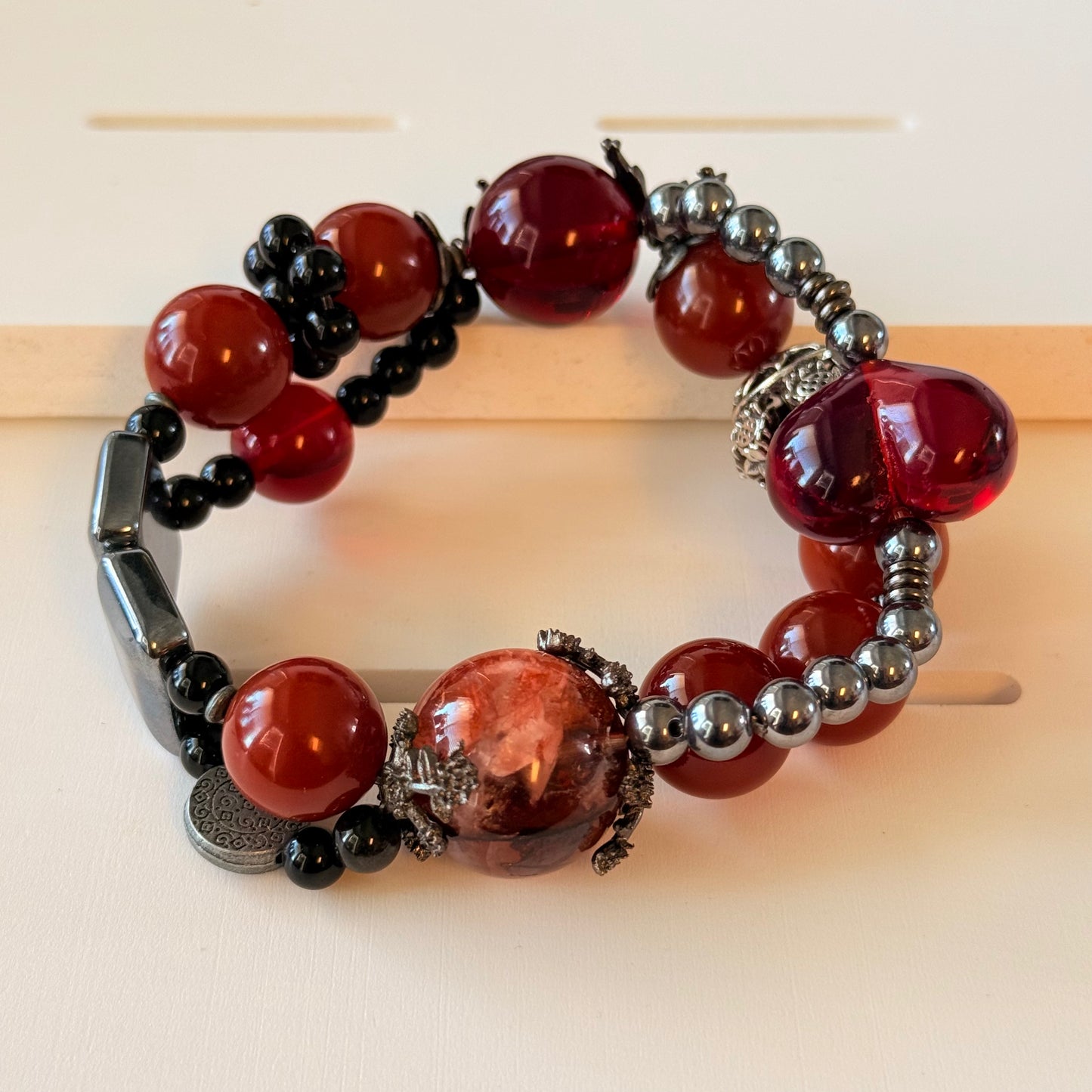 Ember Glow Fire Quartz & Carnelian Bracelet