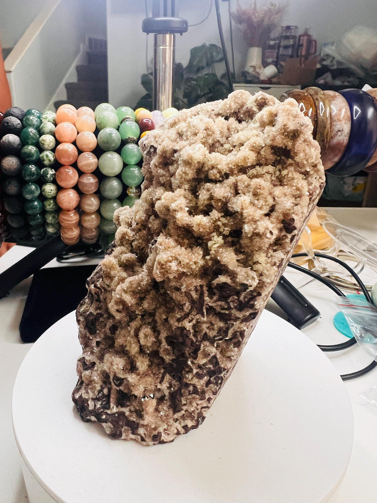 Crystalline Crunch Delight - Natural Calcite Crystal Cluster for Healing, Energy Cleansing, Home Decor, and Meditation