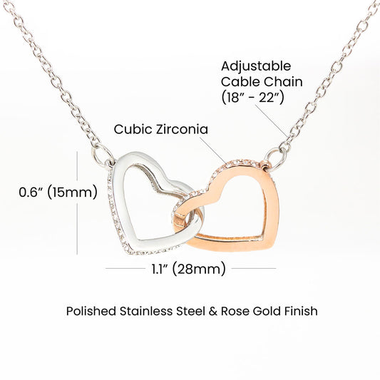 Double Heart Pendant Necklace | Gold-Plated Love Charm | Elegant Gift for Her