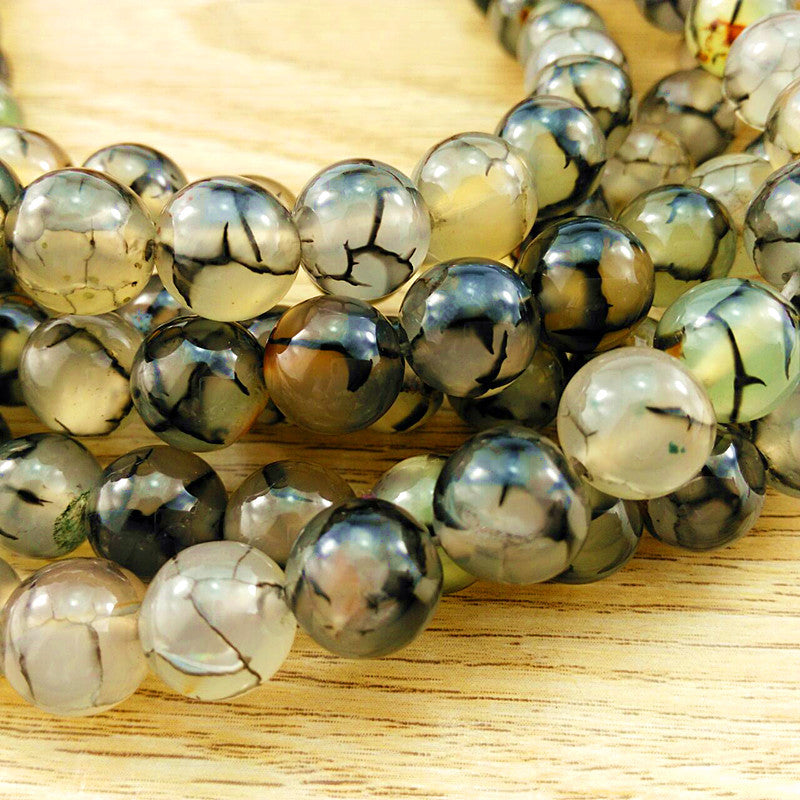 Natural Agate Round Beads - DIY Jewelry Making Loose Beads (4mm-12mm)