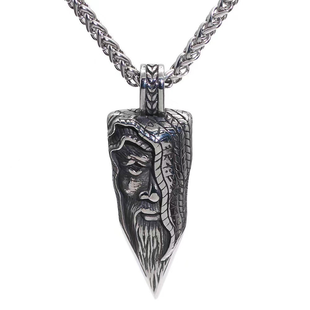 Vintage Long Beard Pendant Necklace for Men