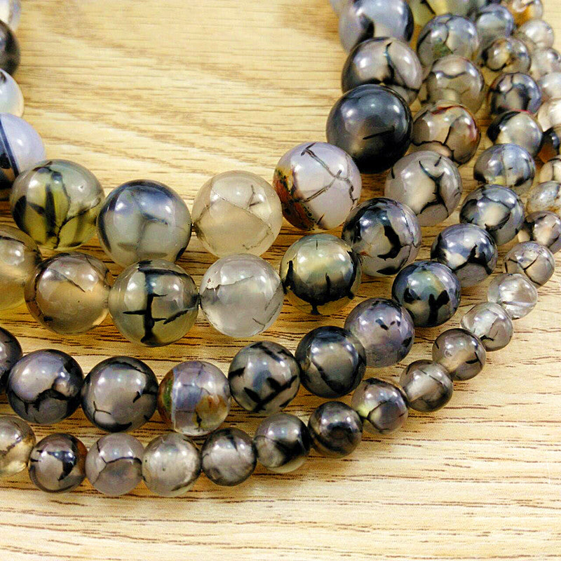 Natural Agate Round Beads - DIY Jewelry Making Loose Beads (4mm-12mm)