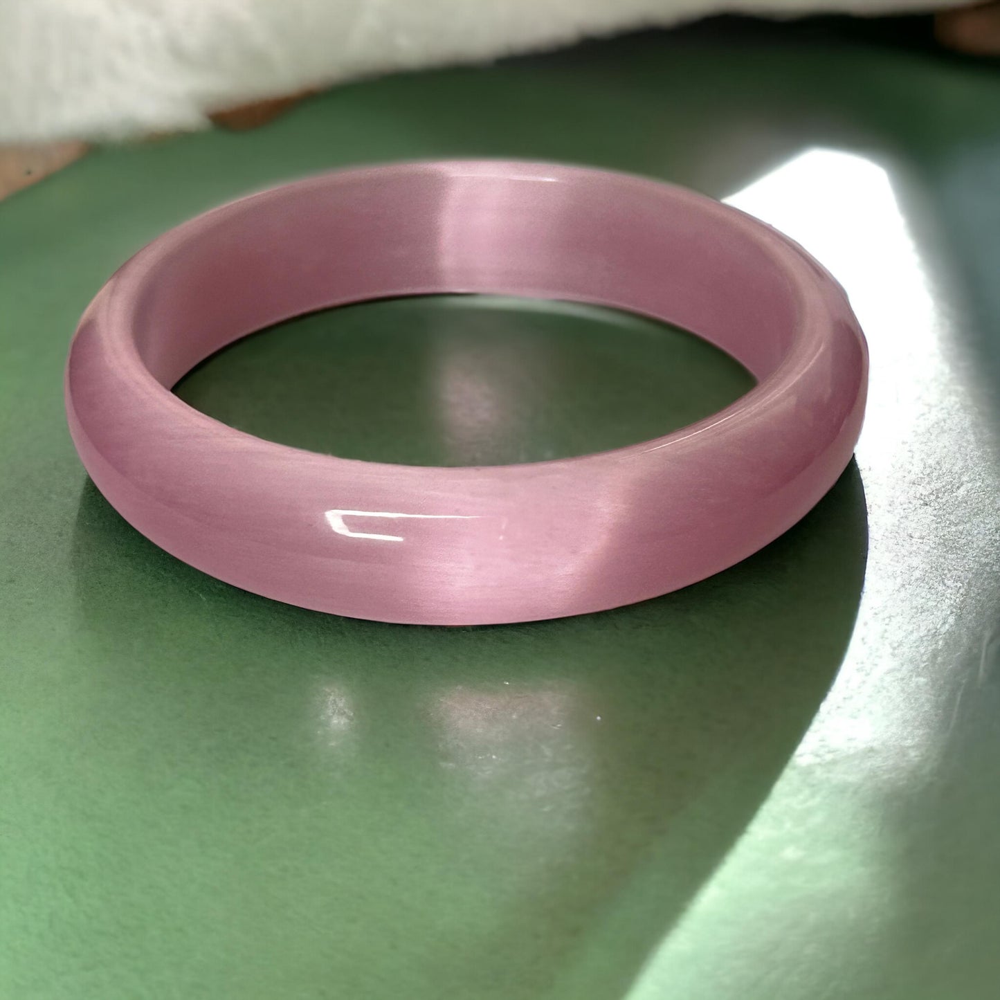Cat Eye Jade Bangle Bracelet | Crystal Bangle | Sakura Bracelet | Elegant Wristwear | Gift for Her | Crystal Bracelet for Women