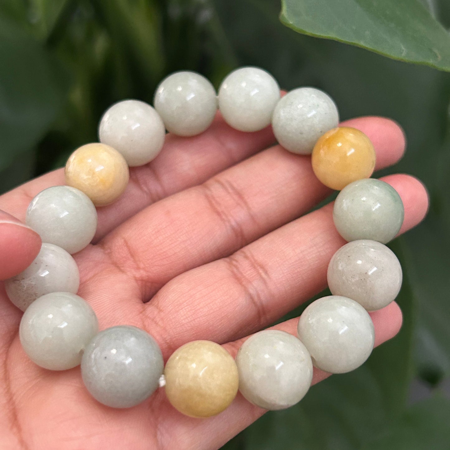 Tricolor Jadeite Bangle: Good Fortune Collection