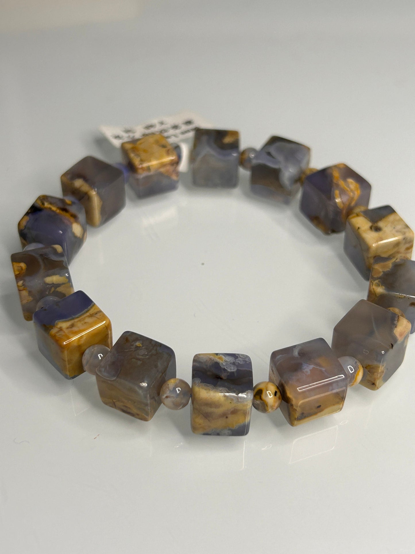 Blue Lace Agate Bracelet for Calming & Stress Relief