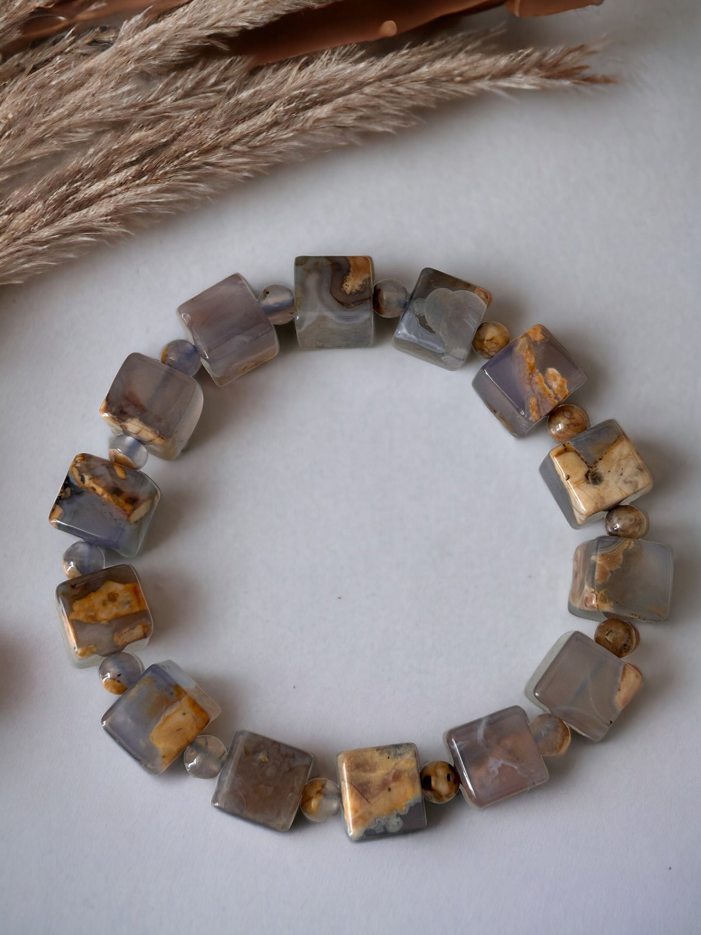 Blue Lace Agate Bracelet for Calming & Stress Relief