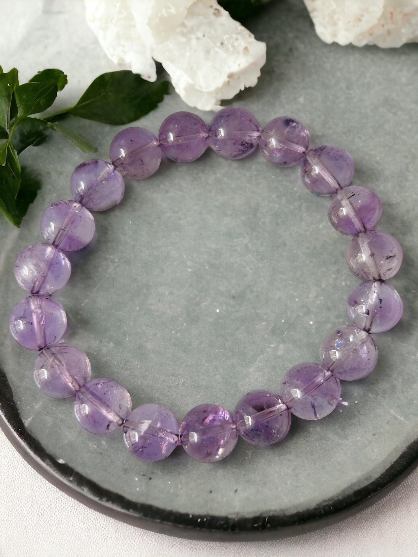 AAA Amethyst Bracelet: 10mm Natural Crystal Gemstone, Spiritual Healing