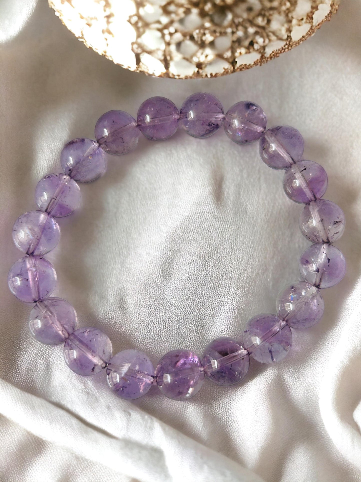 AAA Amethyst Bracelet: 10mm Natural Crystal Gemstone, Spiritual Healing