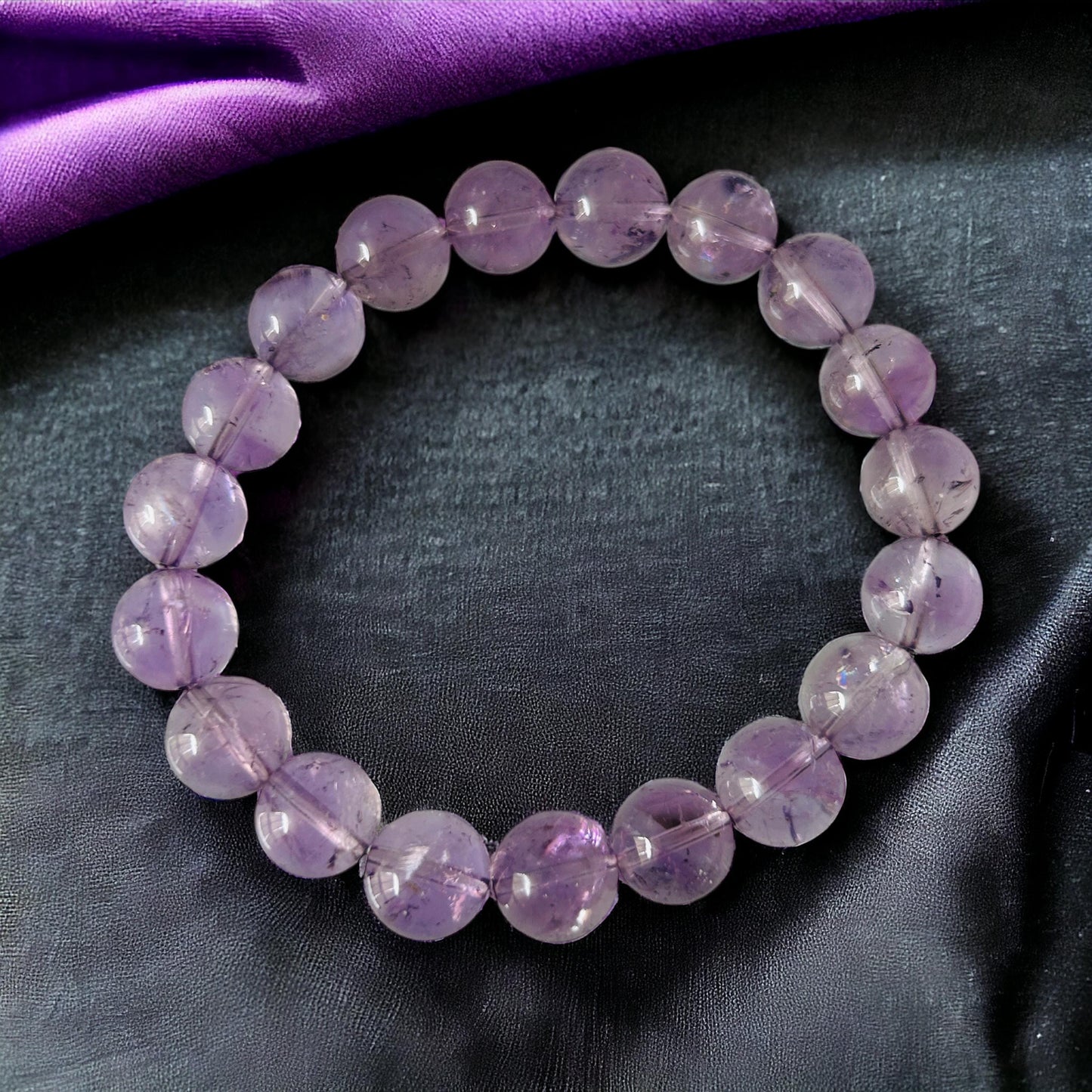 AAA Amethyst Bracelet: 10mm Natural Crystal Gemstone, Spiritual Healing