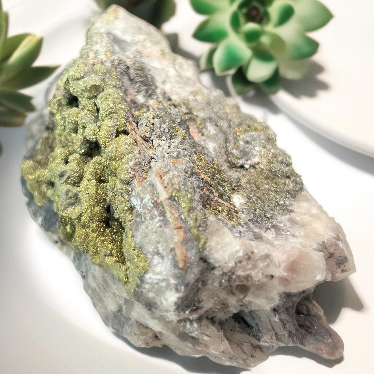 Pyrite on Quartz Crystal Specimen: A Abundance & Manifestation Stone