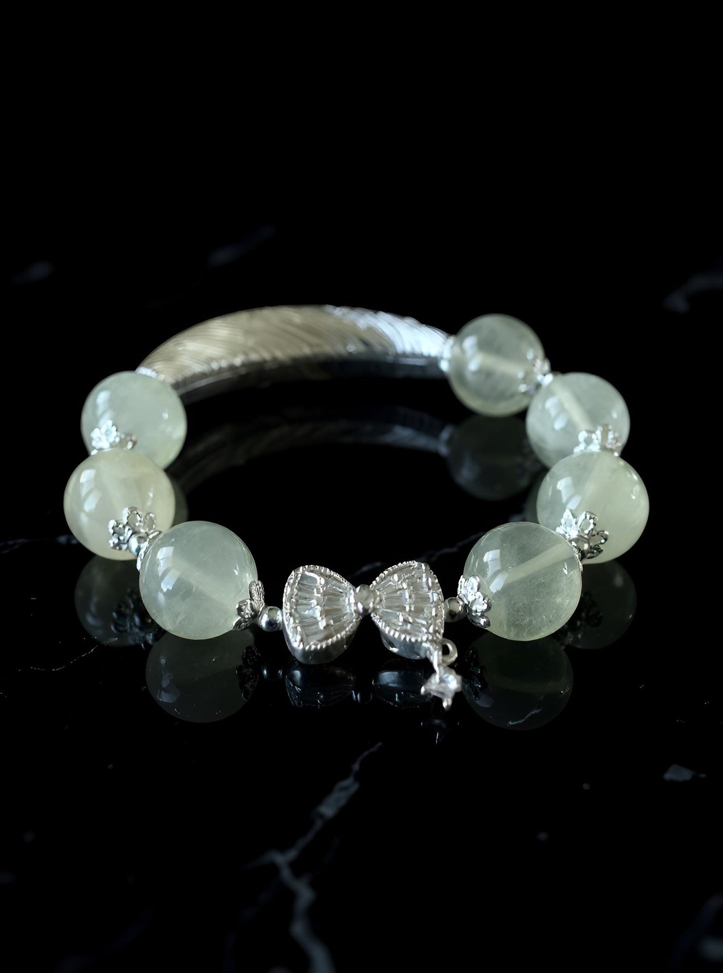 Handmade Natural Gemstone Beaded Bracelets with Silver Accents – Crystal Healing Jewelry