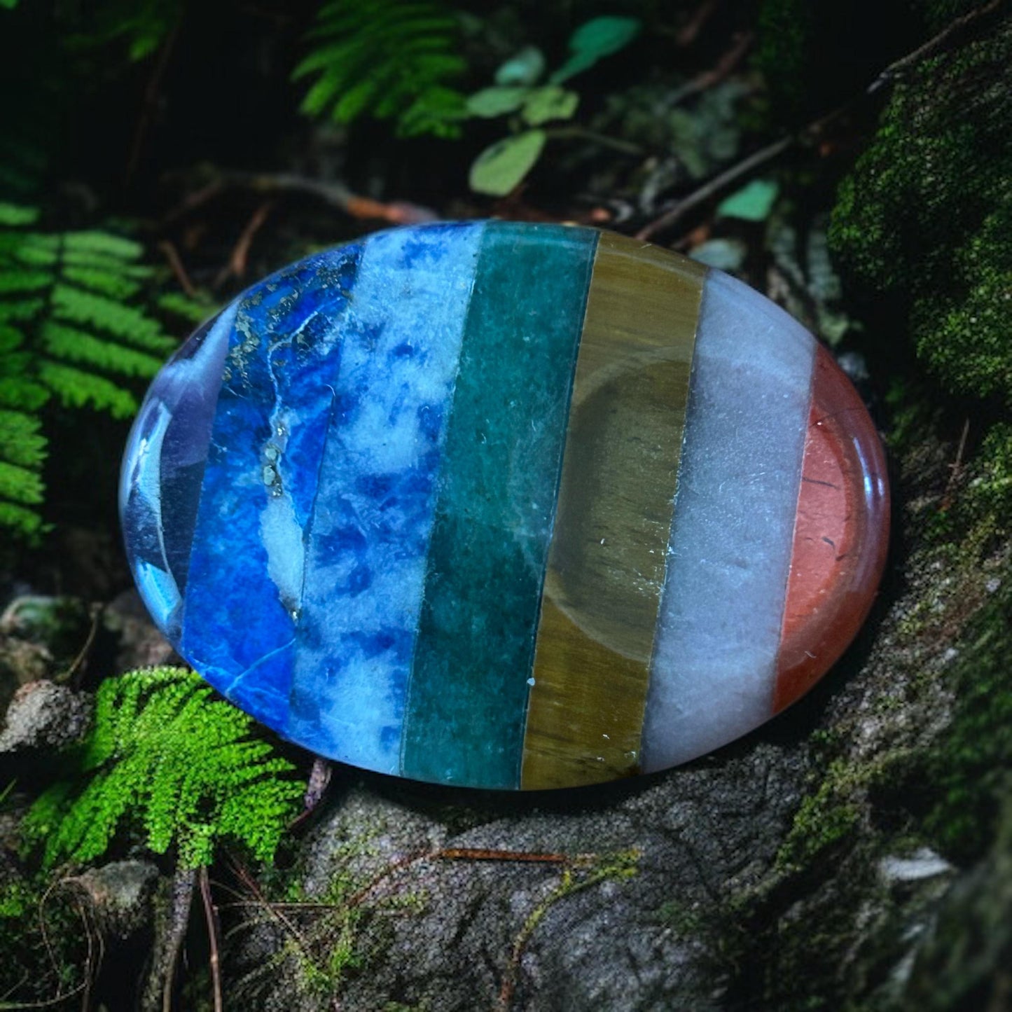 Chakra Calming Palm Stone 39×29×8 mm | Anxiety Relief Crystal, Stress Soothing