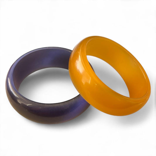 Cat’s Eye Crystal Bangles – Golden Amber & Midnight Violet