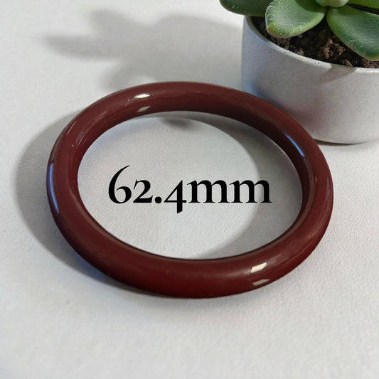 Wine Red Chalcedony Agate Bangle Bracelet