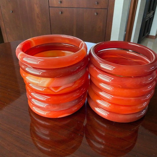 Carnelian Bangle Bracelet - Energy, Confidence S-XL wrist