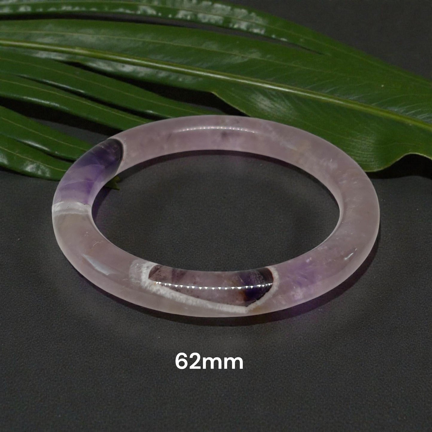 Amethyst Lace Bangle, Natural Purple Banded Agate Bracelet