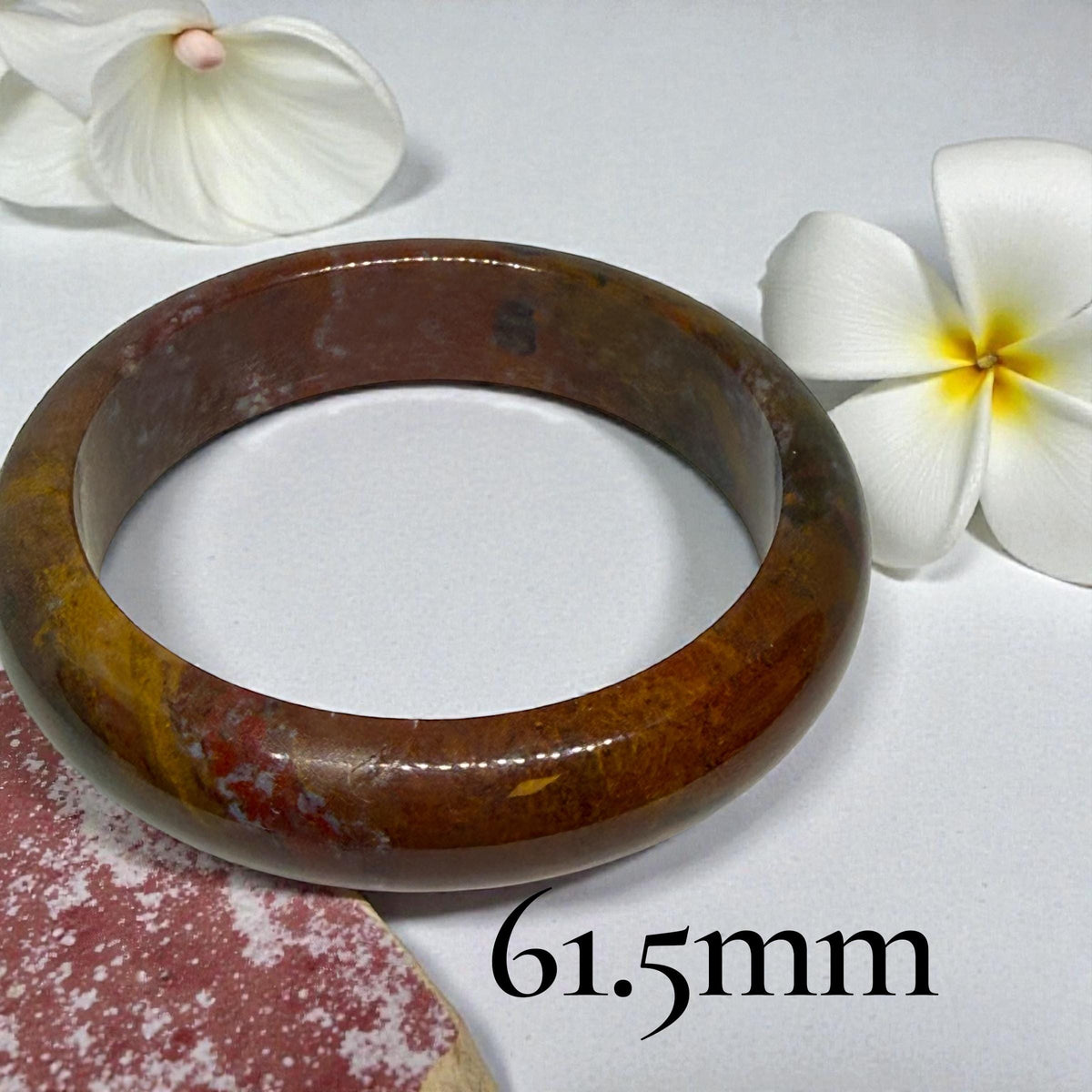 Polychrome Jasper Bangle Bracelet Madagascar Earth Tone Stone 60–62mm
